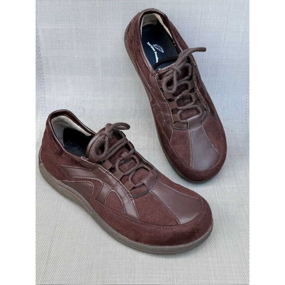 DREW Brown Suede & Leather Lace-Up Comfort Shoes